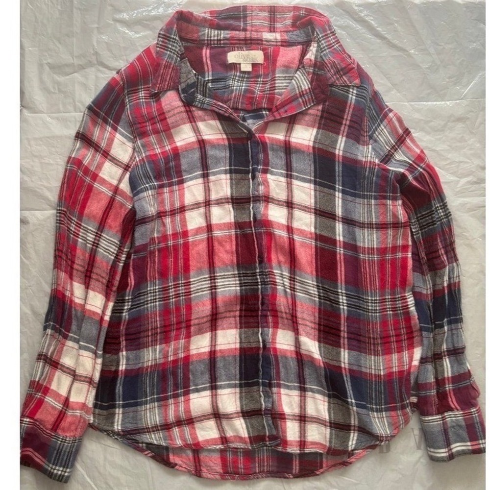 Olive & Oak Teen Flannel‎ Top, Size Large